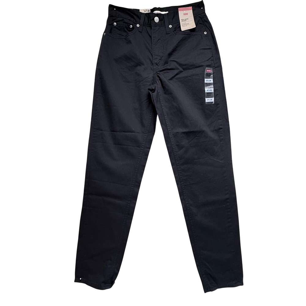 NWT Levis 80s Mom Jeans Womens 27x30 Black High Rise Tapered Leg
